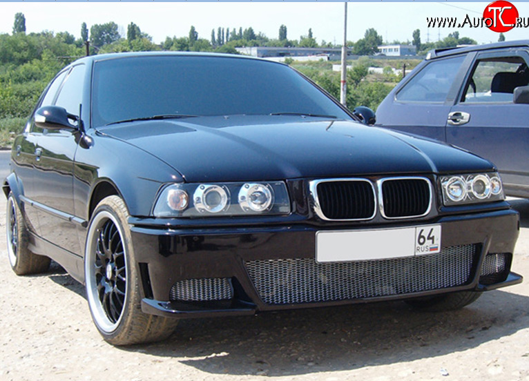 3 349 р. Передний бампер M-VRS BMW 3 серия E36 седан (1990-2000) (Неокрашенный)  с доставкой в г. Белгород