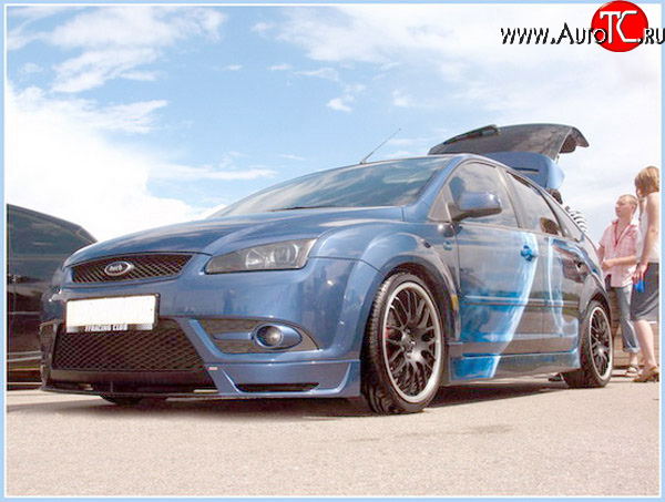 4 999 р. Накладка переднего стайлингового (кабри) бампера Sport Ford Focus 2  седан дорестайлинг (2004-2008) (Неокрашенная)  с доставкой в г. Белгород