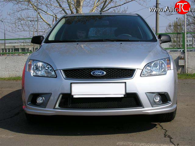 6 099 р. Передний бампер YTG Ford Focus 2  седан дорестайлинг (2004-2008) (Неокрашенный)  с доставкой в г. Белгород