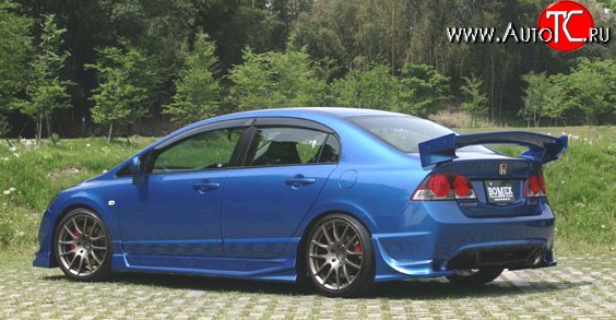 5 899 р. Пороги накладки Bomex Style Honda Civic FD седан дорестайлинг (2005-2008) (Неокрашенные)  с доставкой в г. Белгород