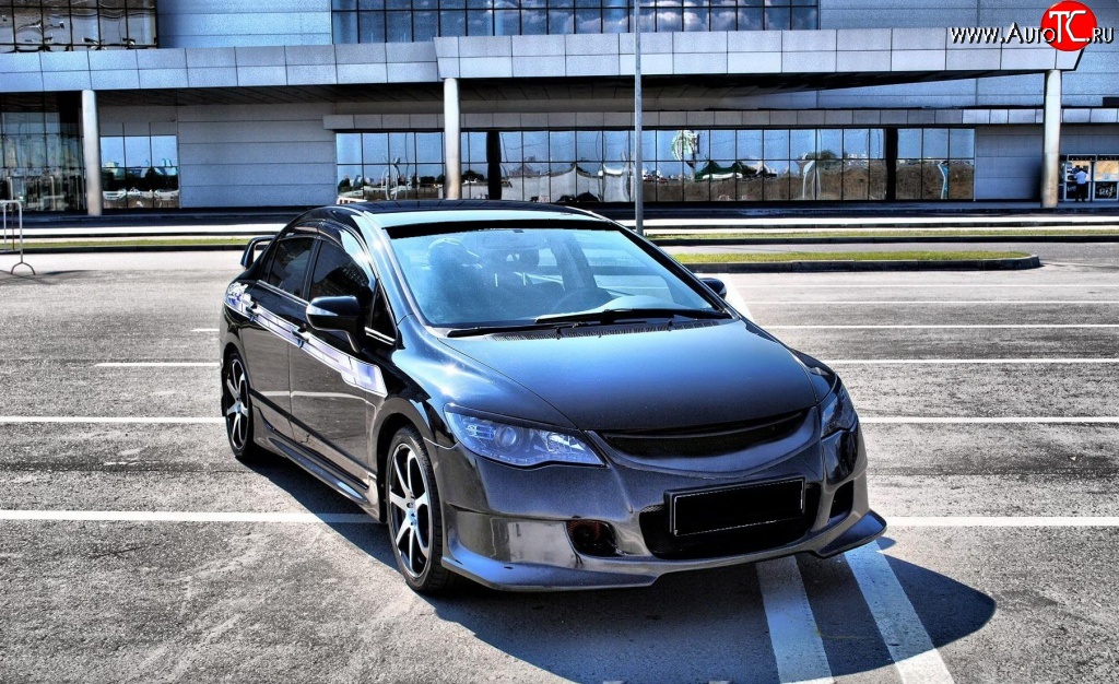 9 499 р. Передний бампер INGS+1 Honda Civic FD седан дорестайлинг (2005-2008) (Неокрашенный)  с доставкой в г. Белгород