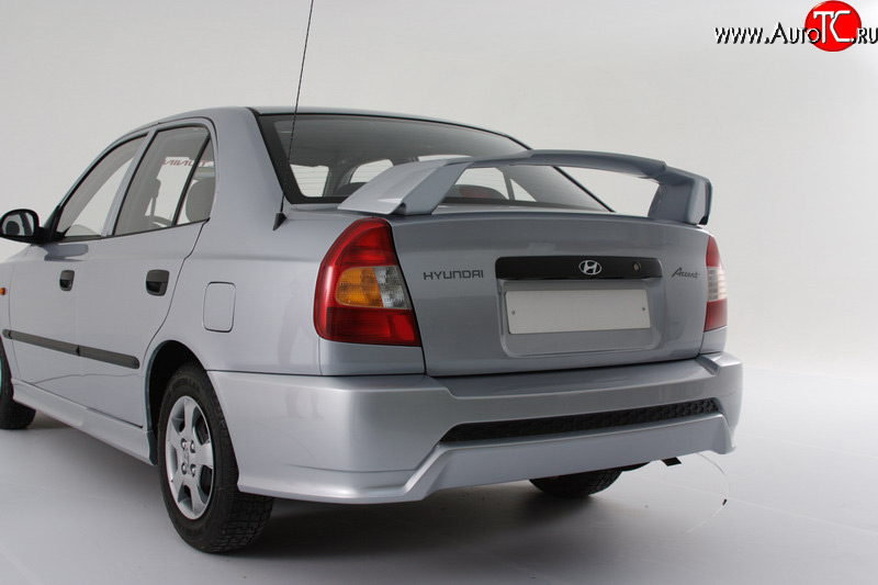 5 099 р. Задний бампер Классик Hyundai Accent 2 LC седан дорестайлинг (ТагАЗ) (1999-2012) (Неокрашенный)  с доставкой в г. Белгород