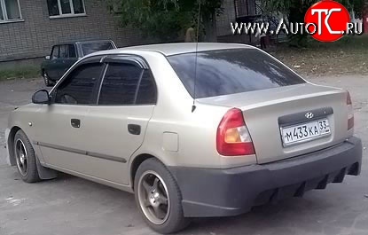 7 499 р. Задний бампер ATH New Hyundai Accent 2 LC седан дорестайлинг (ТагАЗ) (1999-2012) (Неокрашенный)  с доставкой в г. Белгород