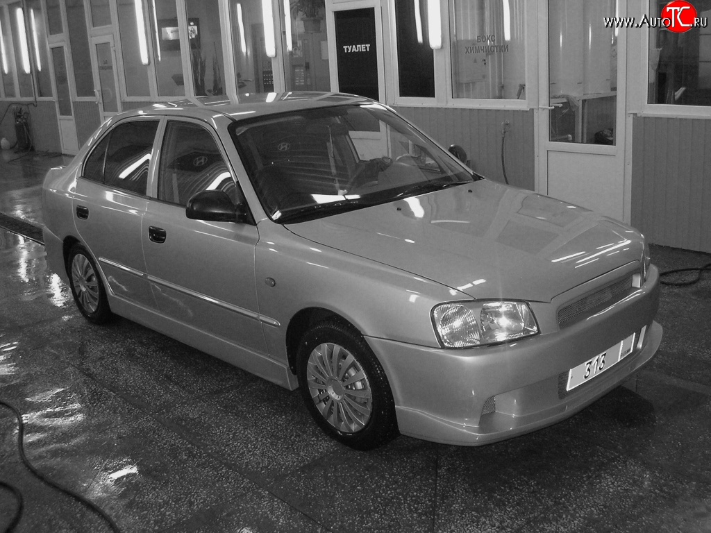 5 699 р. Передний бампер Classic Style Hyundai Accent 2 LC седан дорестайлинг (ТагАЗ) (1999-2012) (Неокрашенный)  с доставкой в г. Белгород