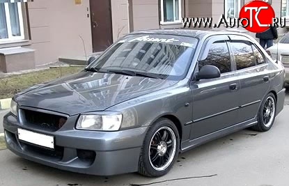 4 699 р. Передний бампер ATH-classic Hyundai Accent 2 LC седан дорестайлинг (ТагАЗ) (1999-2012) (Неокрашенный)  с доставкой в г. Белгород