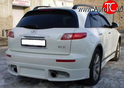 10 599 р. Накладка заднего бампера FX-Design INFINITI FX35 S50 дорестайлинг (2002-2005) (Неокрашенная)  с доставкой в г. Белгород
