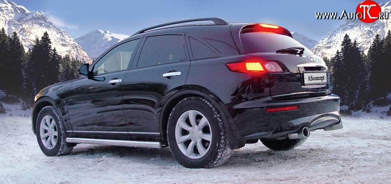 3 999 р. Накладка ASconcept на задний бампер INFINITI FX45 S50 дорестайлинг (2002-2005) (Неокрашенная)  с доставкой в г. Белгород