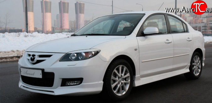 3 999 р. Реснички Sunset Mazda 3/Axela BK дорестайлинг седан (2003-2006) (Неокрашенные)  с доставкой в г. Белгород