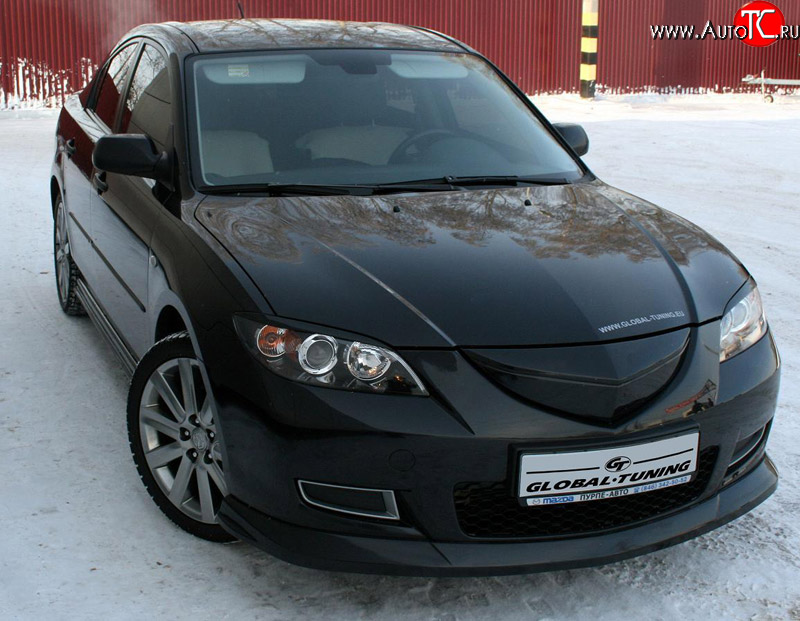 729 р. Реснички на фары Global-Tuning Mazda 3/Axela BK дорестайлинг седан (2003-2006) (Неокрашенные)  с доставкой в г. Белгород