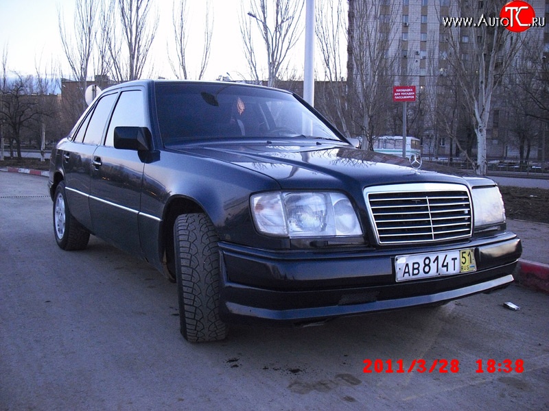 4 499 р. Накладка переднего бампера Elegance Mercedes-Benz E-Class S124 универсал рестайлинг (1993-1996)  с доставкой в г. Белгород