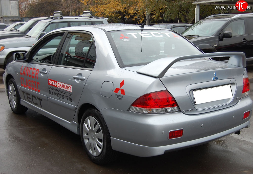 4 249 р. Накладка заднего бампера GT Dynamics Mitsubishi Lancer 9 CS седан 1-ый рестайлинг (2003-2005) (Неокрашенная)  с доставкой в г. Белгород