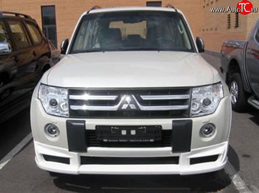10 599 р. Накладка переднего бампера Sport Mitsubishi Pajero 4 V80 дорестайлинг (2006-2011) (Неокрашенная)  с доставкой в г. Белгород