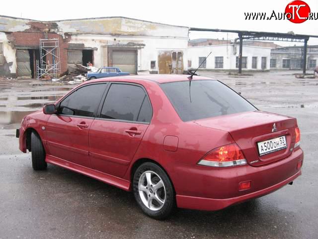 4 049 р. Накладка заднего бампера на Mitsubishi Lancer 9 CS седан 1-ый рестайлинг (2003-2005)  с доставкой в г. Белгород