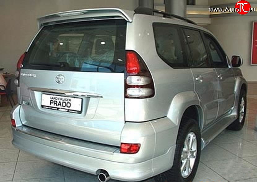 8 949 р. Накладка заднего бампера Original Design Toyota Land Cruiser Prado J120 (2002-2009) (Неокрашенная)  с доставкой в г. Белгород