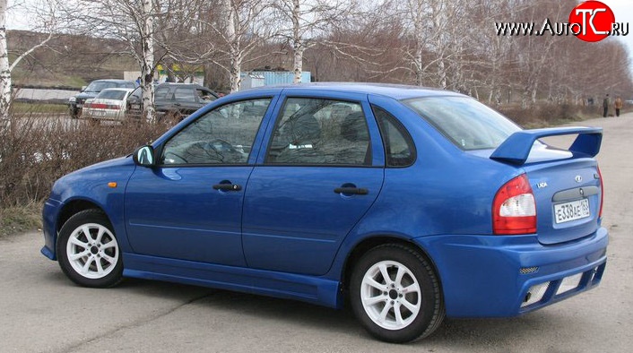 3 299 р. Пороги накладки Кубок DM Лада Калина 1118 седан (2004-2013) (Неокрашенные)  с доставкой в г. Белгород
