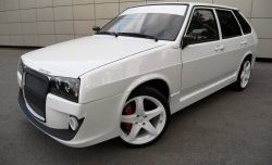 8 999 р. Передний бампер Фанат-Робот Лада 21099 (1990-2004) (Неокрашенный, По бокам сетка)  с доставкой в г. Белгород. Увеличить фотографию 2