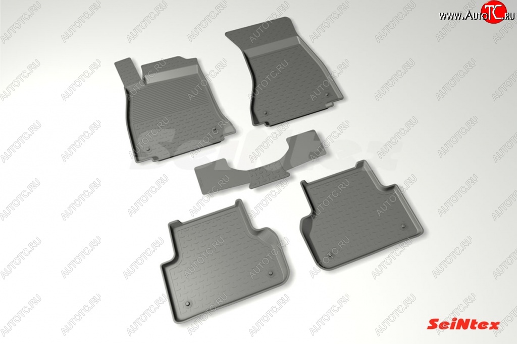 3 099 р. Износостойкие резиновые коврики в салон с высоким бортом Seintex Audi A4 B9 дорестайлинг,седан (2016-2020)  с доставкой в г. Белгород