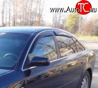 999 р. Комплект дефлекторов окон (ветровиков) 4 шт. (седан) Russtal Audi A6 C5 дорестайлинг, седан (1997-2001)  с доставкой в г. Белгород
