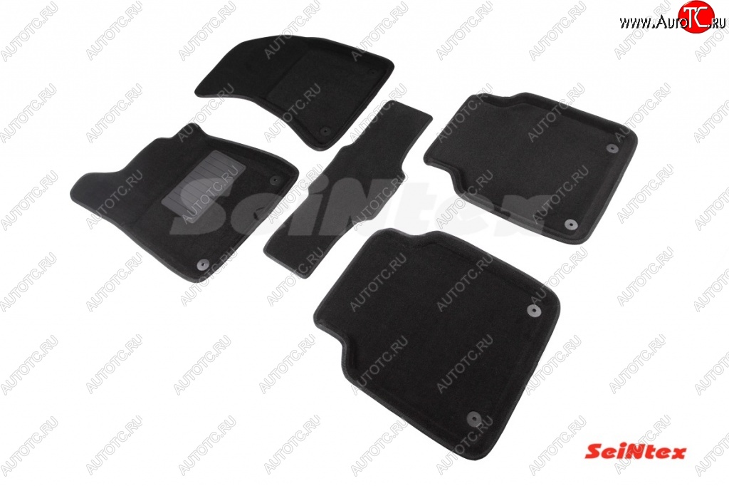 5 699 р. Комплект 3D ковриков в салон Seintex Audi A8 D4 дорестайлинг, седан (2009-2013) (Чёрный)  с доставкой в г. Белгород