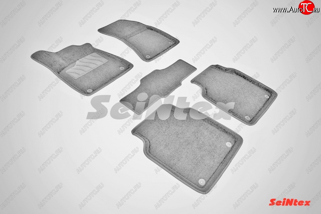 7 649 р. Износостойкие коврики в салон SeiNtex Premium 3D (ворсовые, серые) Audi A8 D4 дорестайлинг, седан (2009-2013)  с доставкой в г. Белгород