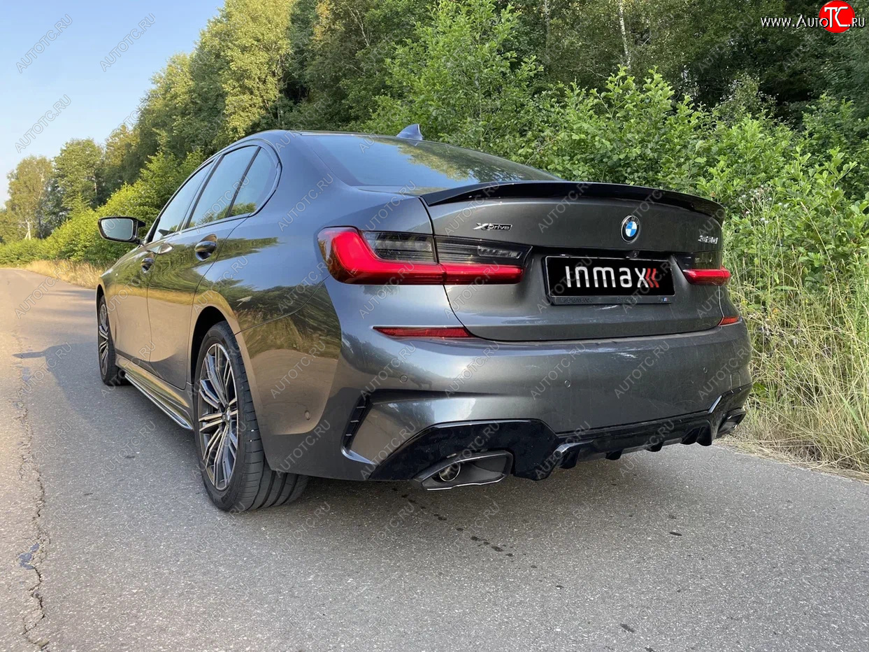12 499 р. Диффузор заднего бампера М-Perfomance 340 Inmax  BMW 3 серия  G20 (2018-2022) седан (цвет: черный глянец)  с доставкой в г. Белгород