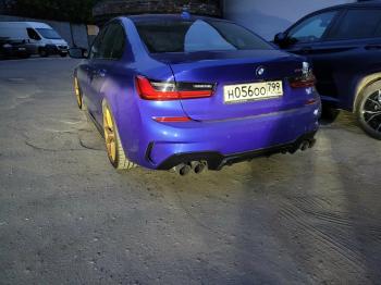 12 499 р. Диффузор заднего бампера М-Perfomance 340 Inmax  BMW 3 серия  G20 (2018-2022) седан (цвет: черный глянец)  с доставкой в г. Белгород. Увеличить фотографию 2