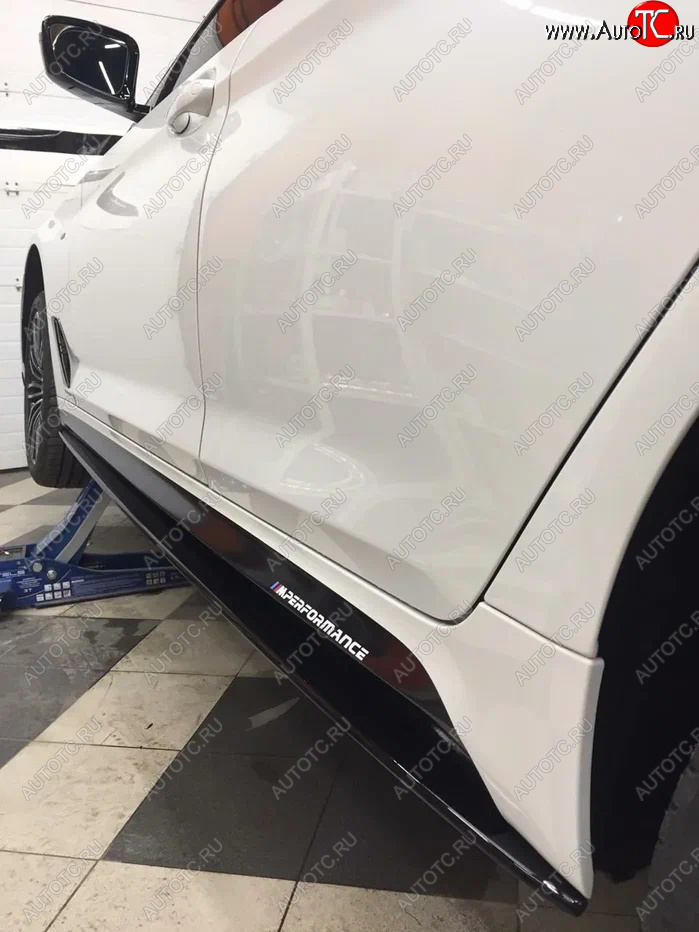 10 499 р. Пластиковые накладки под пороги M-порогов BMW 5 серия G30 дорестайлинг, седан (2016-2020) (черный глянец)  с доставкой в г. Белгород