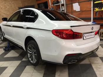 10 499 р. Пластиковые накладки под пороги M-порогов BMW 5 серия G30 дорестайлинг, седан (2016-2020) (черный глянец)  с доставкой в г. Белгород. Увеличить фотографию 9