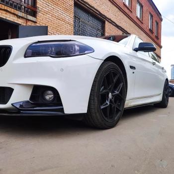9 499 р. Пластиковые накладки порогов М-Perfomance BMW 5 серия F10 седан дорестайлинг (2009-2013) (цвет: черный глянец)  с доставкой в г. Белгород. Увеличить фотографию 3