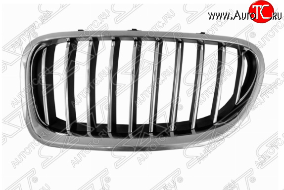 2 149 р. Левая решетка радиатора SAT (черная с хромом) BMW 5 серия F11 рестайлинг, универсал (2013-2017)  с доставкой в г. Белгород