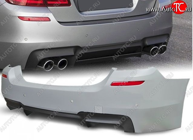 40 899 р. Задний бампер M5 Style BMW 5 серия F10 седан дорестайлинг (2009-2013) (Неокрашенный)  с доставкой в г. Белгород
