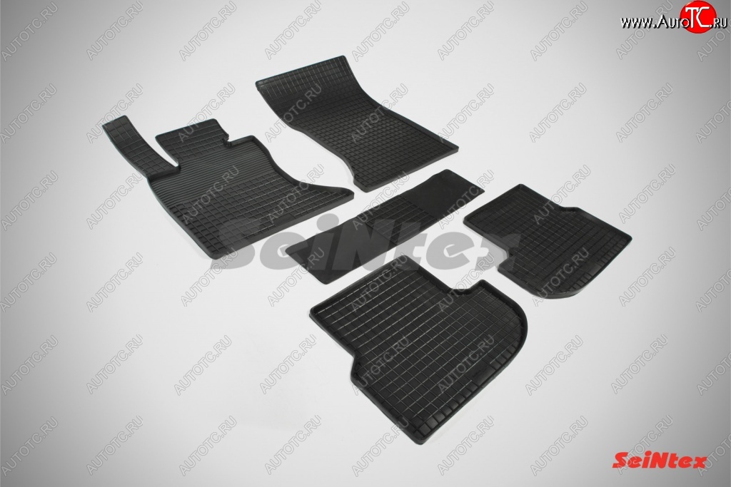 4 299 р. Износостойкие коврики в салон с рисунком Сетка 4WD SeiNtex Premium 4 шт. (резина) BMW 5 серия F11 рестайлинг, универсал (2013-2017)  с доставкой в г. Белгород