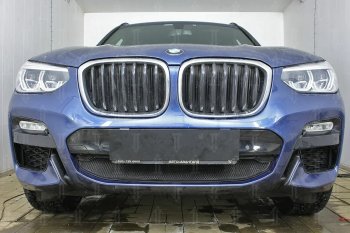 62 999 р. Защитная сетка радиатора в бампер (алюминий/пластик, 2.0i /2.0d/3.0d, AT, Base) Стрелка 11 Стандарт BMW X3 G01 дорестайлинг (2017-2021) (Цвет: черный, без зимней заглушки)  с доставкой в г. Белгород. Увеличить фотографию 2