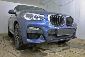 62 999 р. Защитная сетка радиатора в бампер (алюминий/пластик, 2.0i /2.0d/3.0d, AT, Base) Стрелка 11 Стандарт BMW X3 G01 дорестайлинг (2017-2021) (Цвет: черный, без зимней заглушки)  с доставкой в г. Белгород. Увеличить фотографию 4