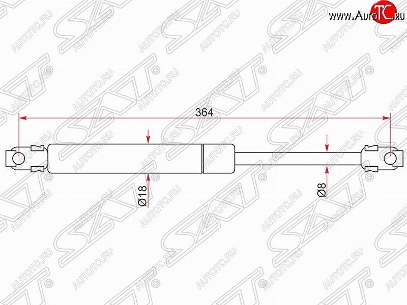 539 р. Упор крышки багажника SAT (без спойлера, газовый) BMW 5 серия E34 седан дорестайлинг (1988-1994)  с доставкой в г. Белгород