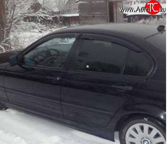 999 р. Комплект дефлекторов окон (ветровиков) 4 шт. (седан) Russtal BMW 3 серия E46 седан дорестайлинг (1998-2001)  с доставкой в г. Белгород