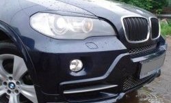 1 499 р. Реснички на фары CT BMW X5 E70 дорестайлинг (2006-2010) (Неокрашенные)  с доставкой в г. Белгород. Увеличить фотографию 2