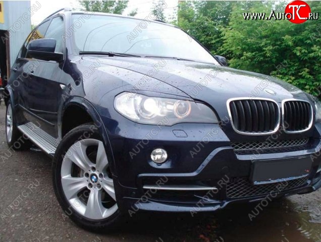 1 499 р. Реснички на фары CT BMW X5 E70 дорестайлинг (2006-2010) (Неокрашенные)  с доставкой в г. Белгород