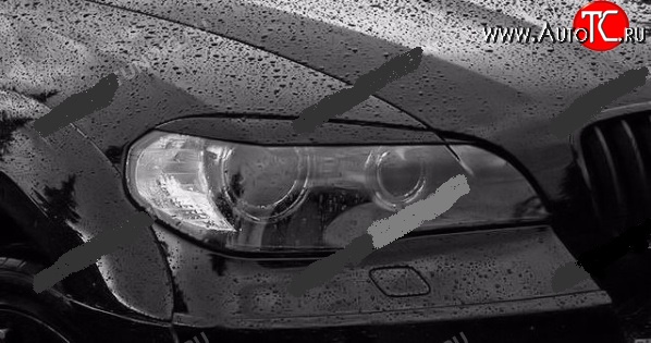 1 829 р. Реснички на фары Drive v2 BMW X5 E70 дорестайлинг (2006-2010) (Неокрашенные)  с доставкой в г. Белгород