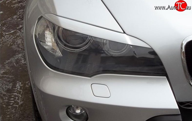 1 159 р. Реснички RA на фары BMW X5 E70 дорестайлинг (2006-2010) (Неокрашенные)  с доставкой в г. Белгород