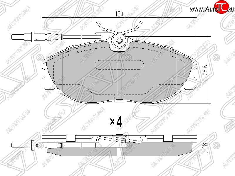 1 339 р. Колодки тормозные SAT (передние) CITROEN Xsara N1 хэтчбэк 5 дв. дорестайлинг (1997-2000)  с доставкой в г. Белгород