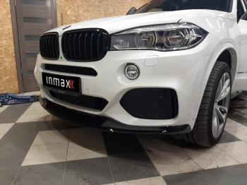 19 999 р. Сплиттер переднего бампера M-Performance BMW X5 F15 (2013-2018) (цвет: черный глянец)  с доставкой в г. Белгород. Увеличить фотографию 2