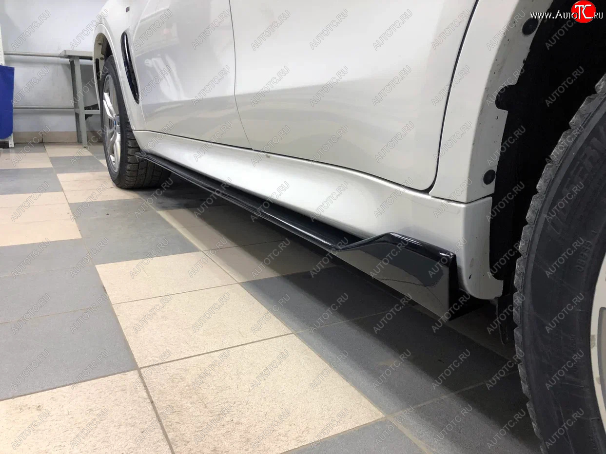 14 999 р. Пластиковые накладки под пороги М-Perfomance BMW X5 F15 (2013-2018) (цвет: черный глянец)  с доставкой в г. Белгород