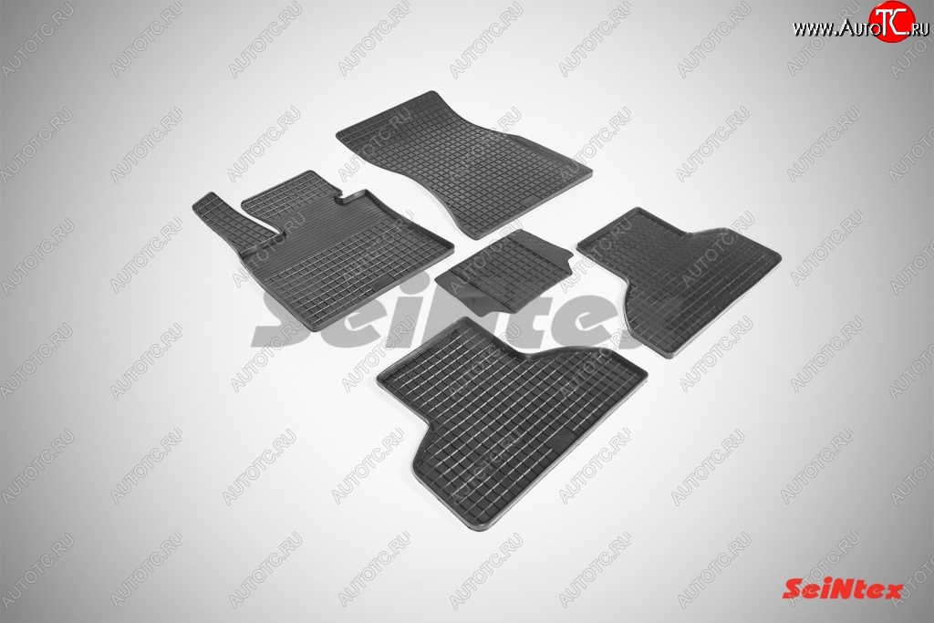 4 299 р. Износостойкие коврики в салон с рисунком Сетка SeiNtex Premium 4 шт. (резина) BMW X5 F15 (2013-2018)  с доставкой в г. Белгород