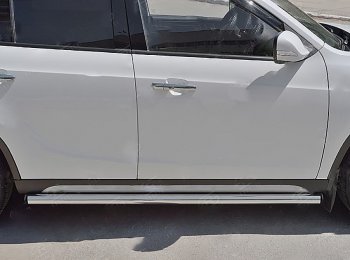 18 799 р. Защита порогов из круглой трубы d63 мм SLITKOFF v2 Brilliance V5 (2012-2018)  с доставкой в г. Белгород. Увеличить фотографию 2