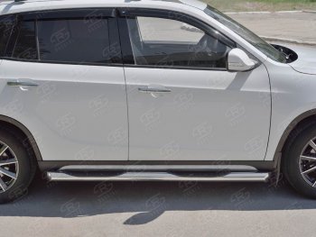 24 549 р. Защита порогов из трубы d76 мм с пластиковыми вставками для ног SLITKOFF v1 Brilliance V5 (2012-2018)  с доставкой в г. Белгород. Увеличить фотографию 3