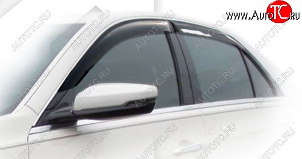 2 159 р. Дефлектора окон CA-Plastic Cadillac CTS седан (2013-2019) (Classic полупрозрачный, Без хром.молдинга)  с доставкой в г. Белгород