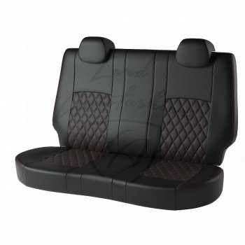 7 199 р. Чехлы для сидений Lord Autofashion Турин ромб (экокожа Vortex Tingo рестайлинг (2012-2014) (Чёрный, вставка чёрная, строчка красная)  с доставкой в г. Белгород. Увеличить фотографию 2