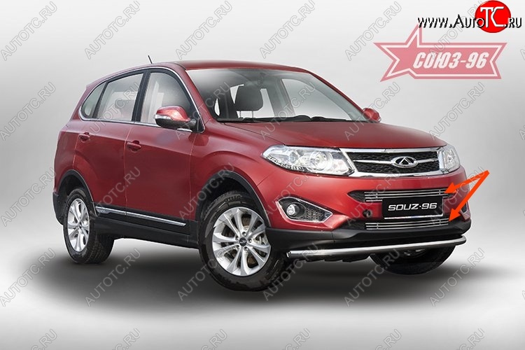 5 039 р. Декоративный элемент воздухозаборника Souz-96 (d10)  Chery Tiggo 5  (T21) (2014-2017) дорестайлинг  с доставкой в г. Белгород