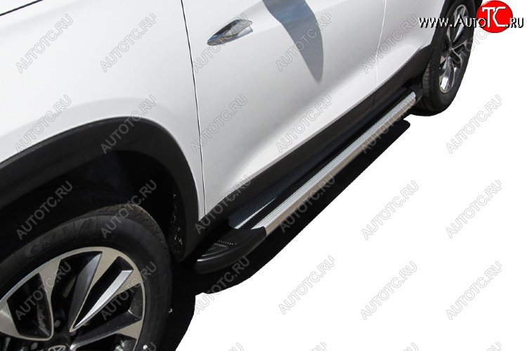 10 699 р. Пороги алюминиевые Slitkoff Chery Tiggo 7 PRO (2019-2025) (Luxe Silver)  с доставкой в г. Белгород